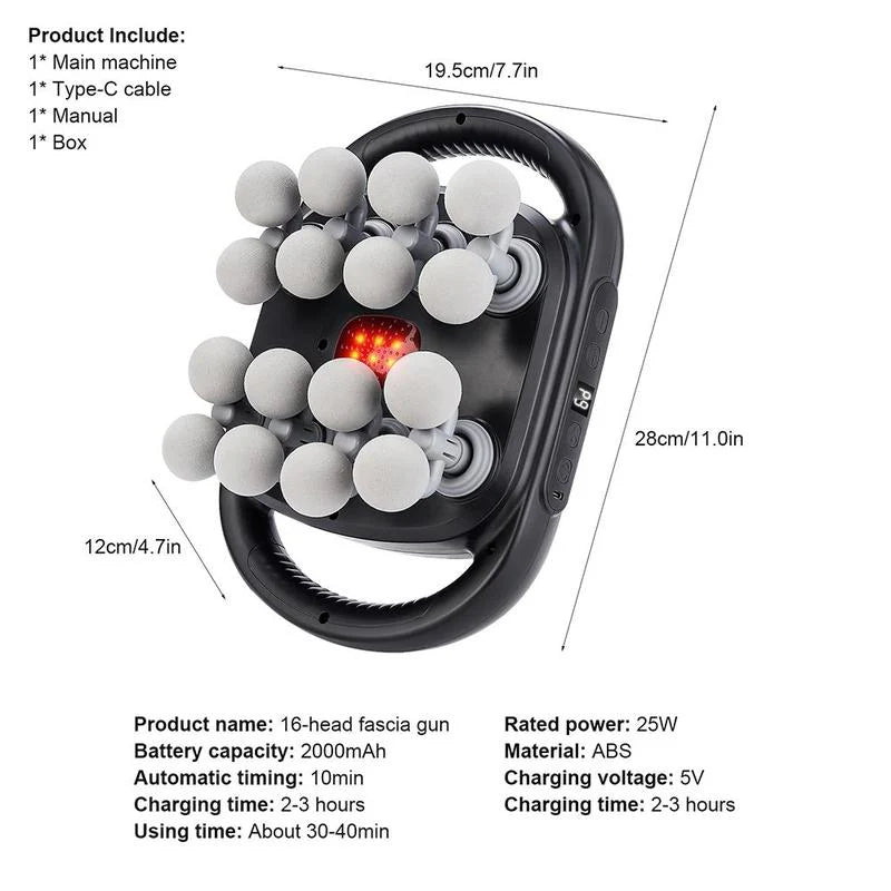 All-in-One Body Massager – 16 Heads for Neck, Shoulder, Back