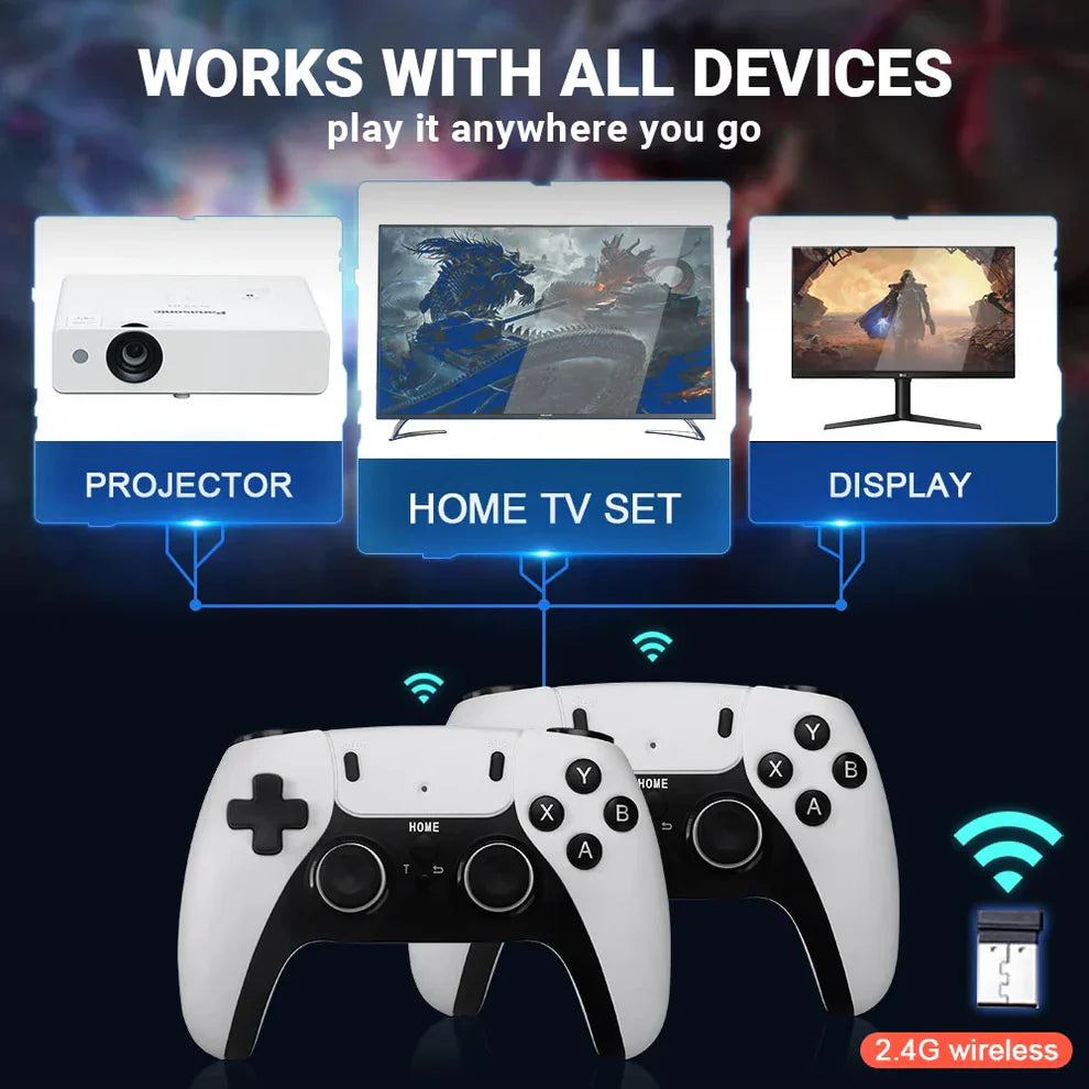 RetroPlayBox™ – 30,000+ Classic Games Console + 2 Wireless Controllers